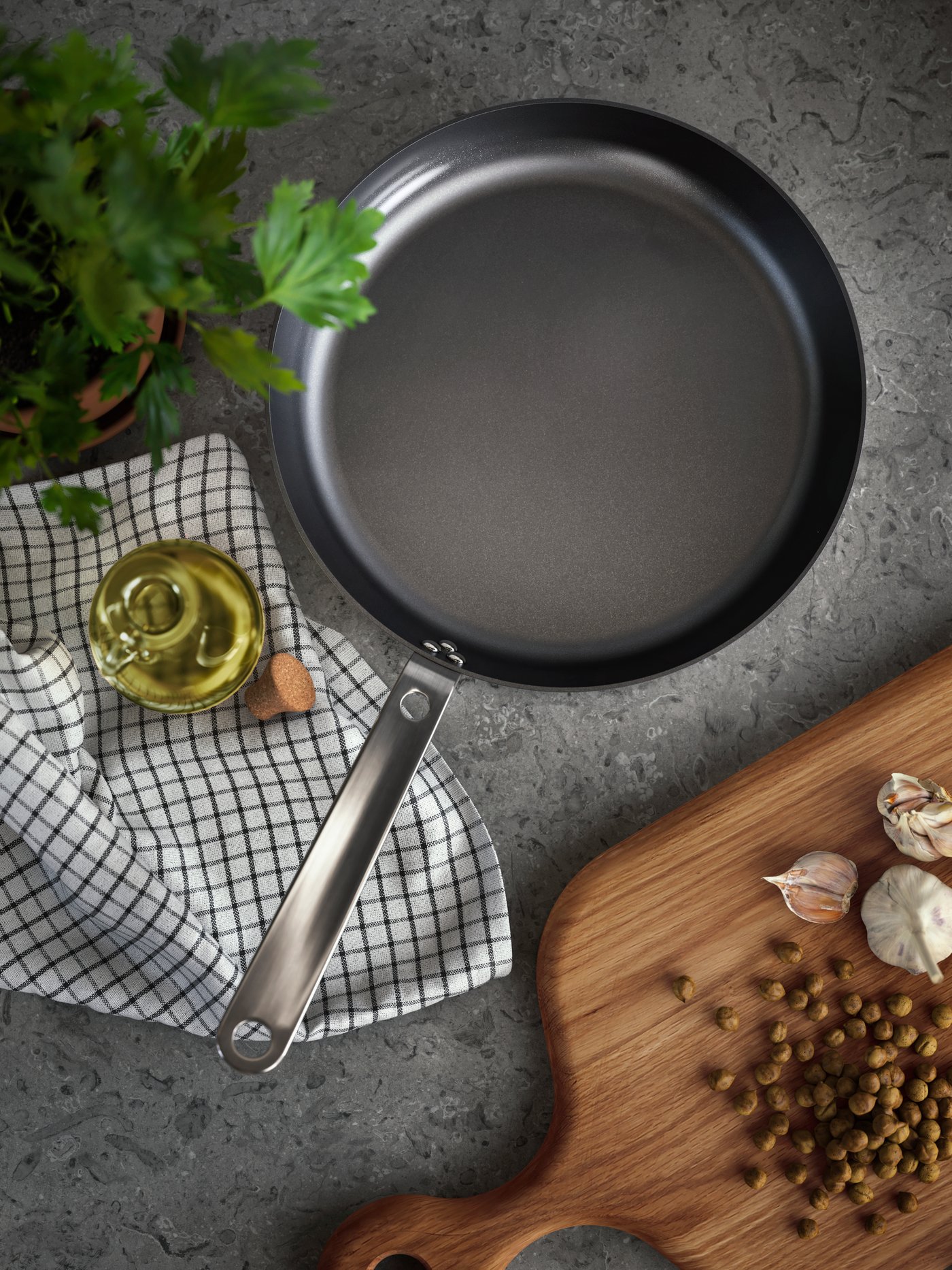 A stainless steel/non-stick coating HEMKOMST frying pan