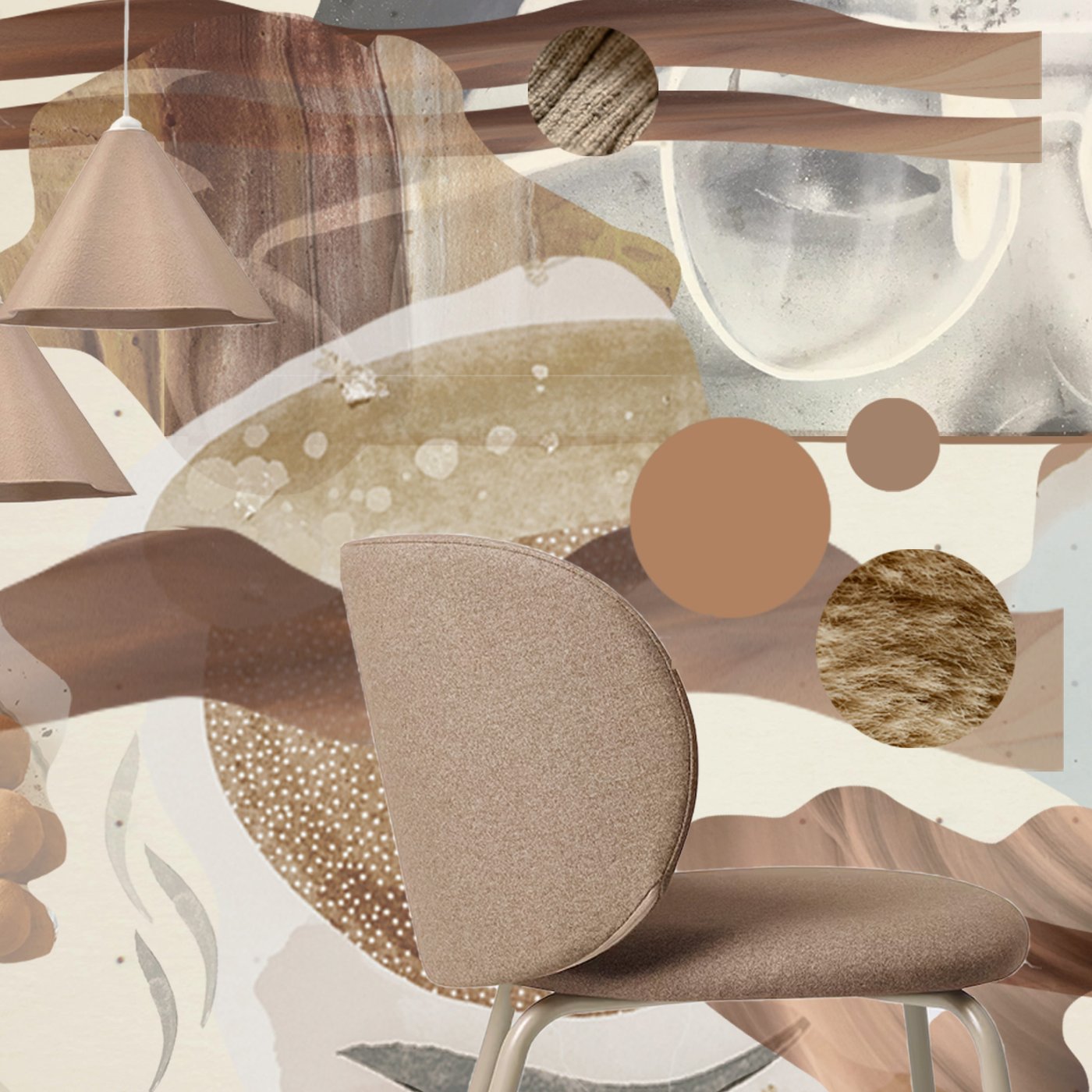 kolaż przedstawia trend Mocha Mousse