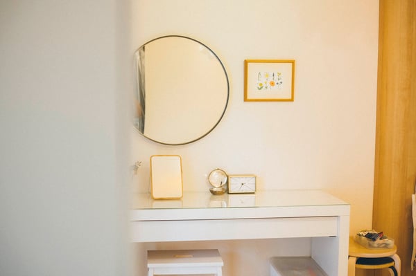 落ち着きと清潔感のあるドレッシング周り。
