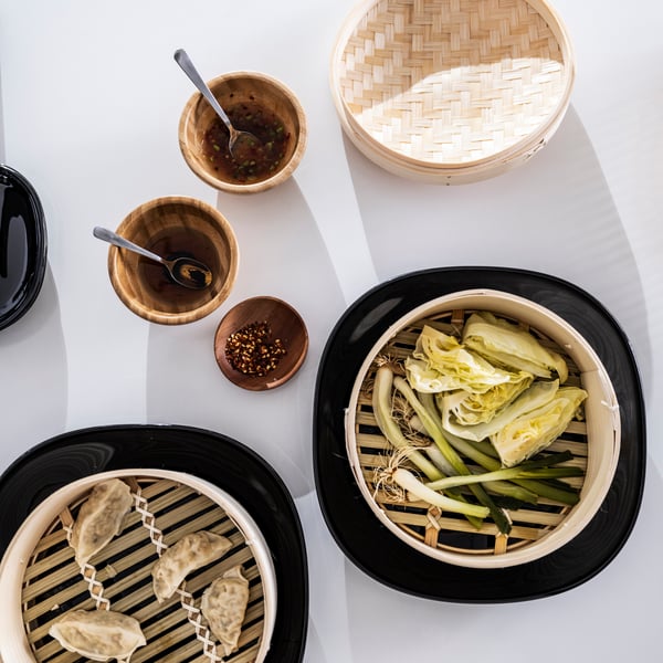 A bamboo KLOCKREN steamer