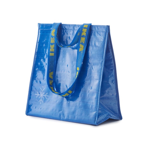 A blue FRAKTA cool bag in the NA