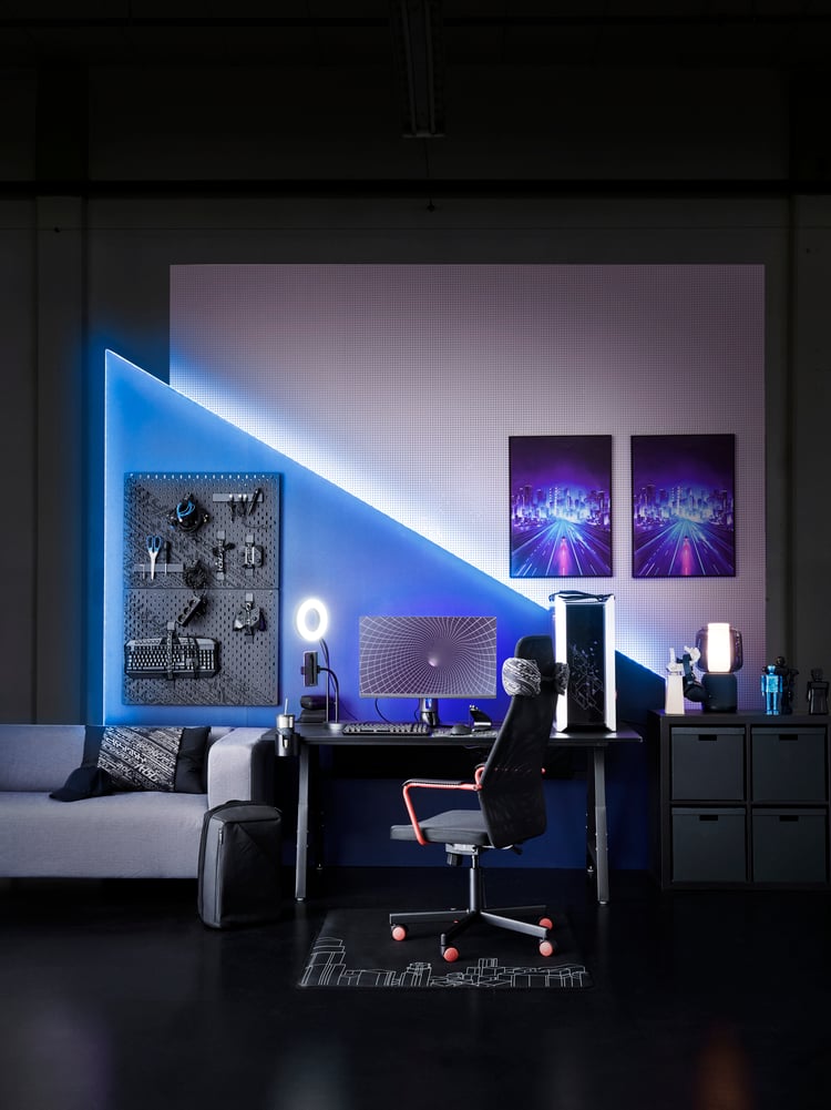 Gaming setups and gaming furniture by IKEA and ROG IKEA