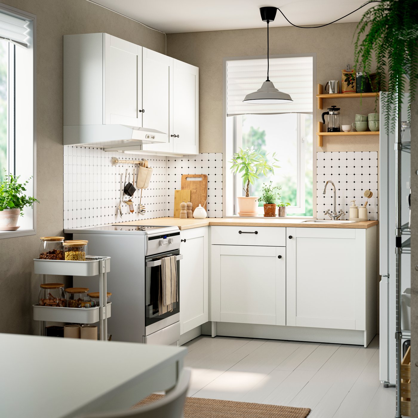 A white frame KNOXHULT corner kitchen