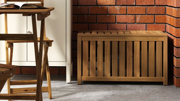 A beige KOLBJÖRN cabinet in/outdoor