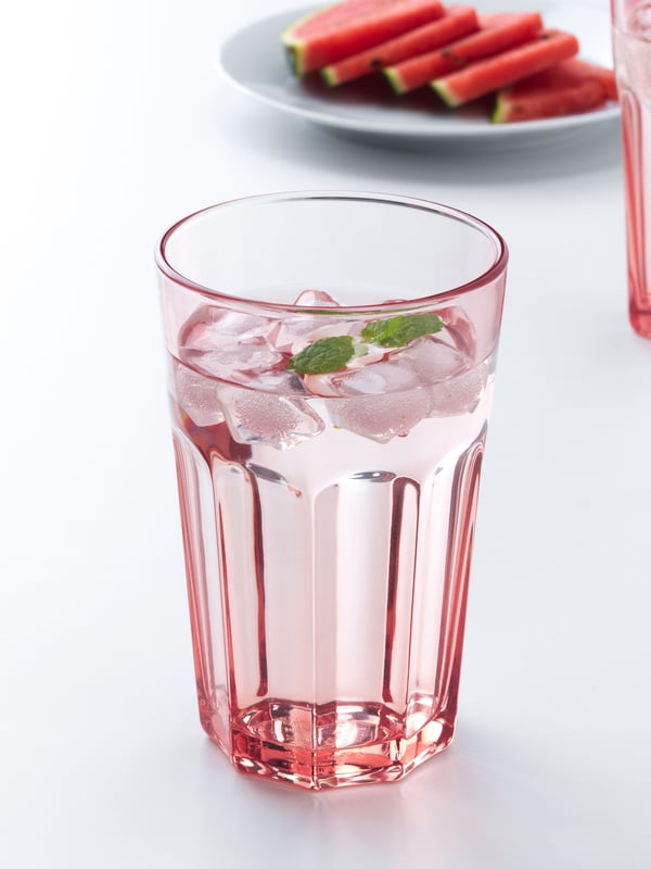 A pink POKAL glass