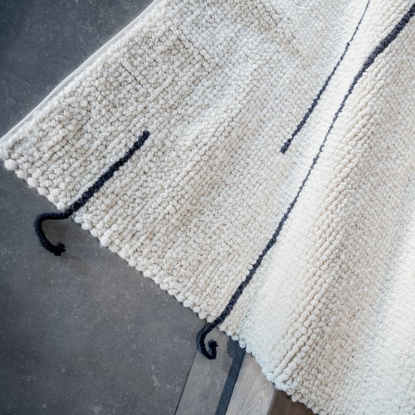 LOKALT Tapis, naturel noir/fait main 