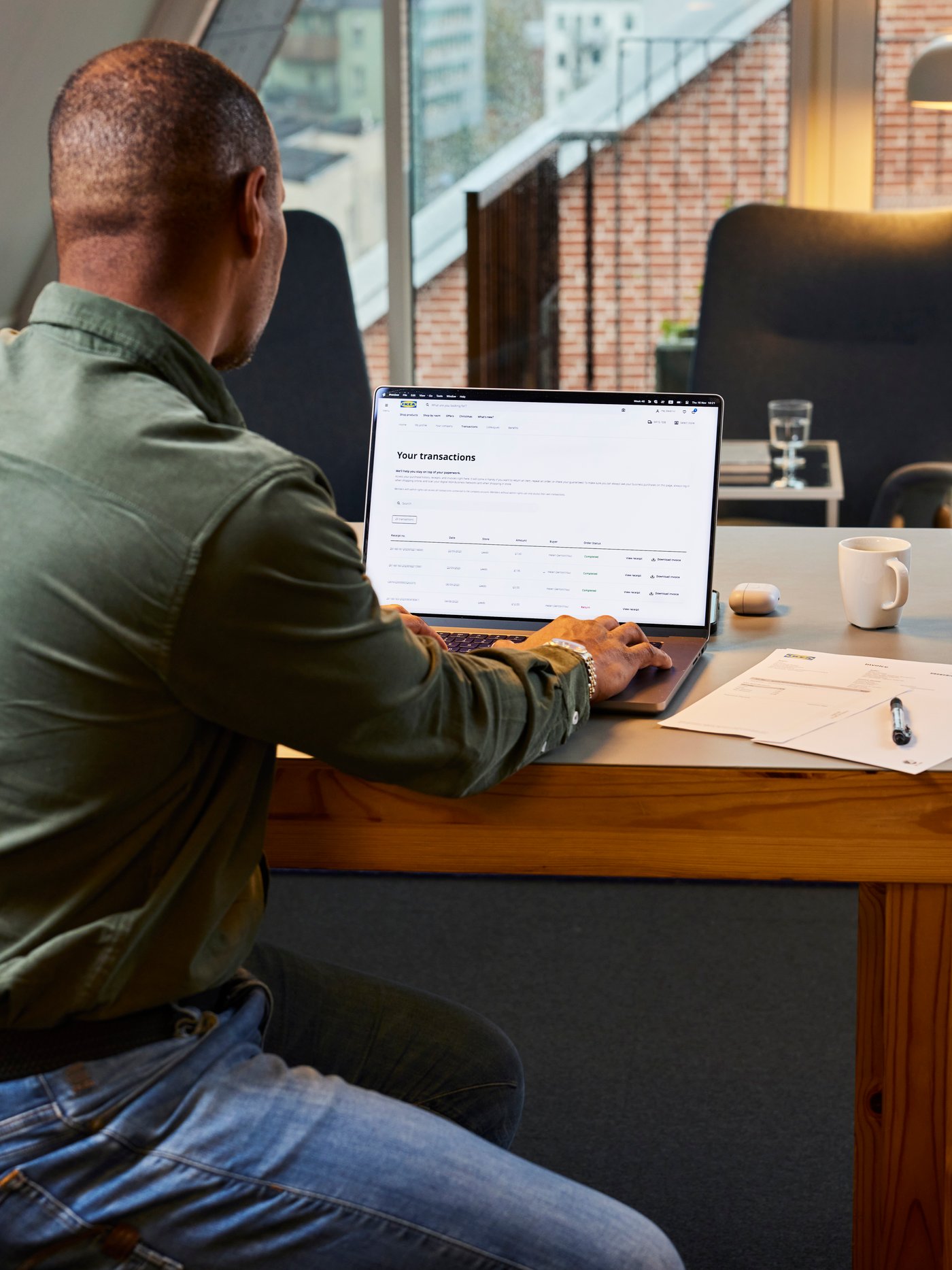 A man working at a computer