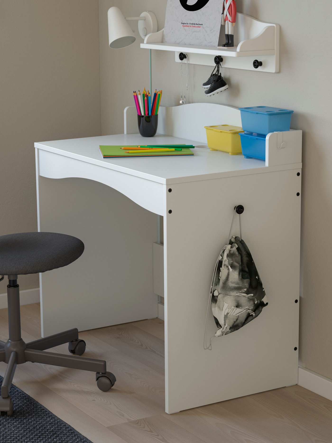 A white SMÅGÖRA desk