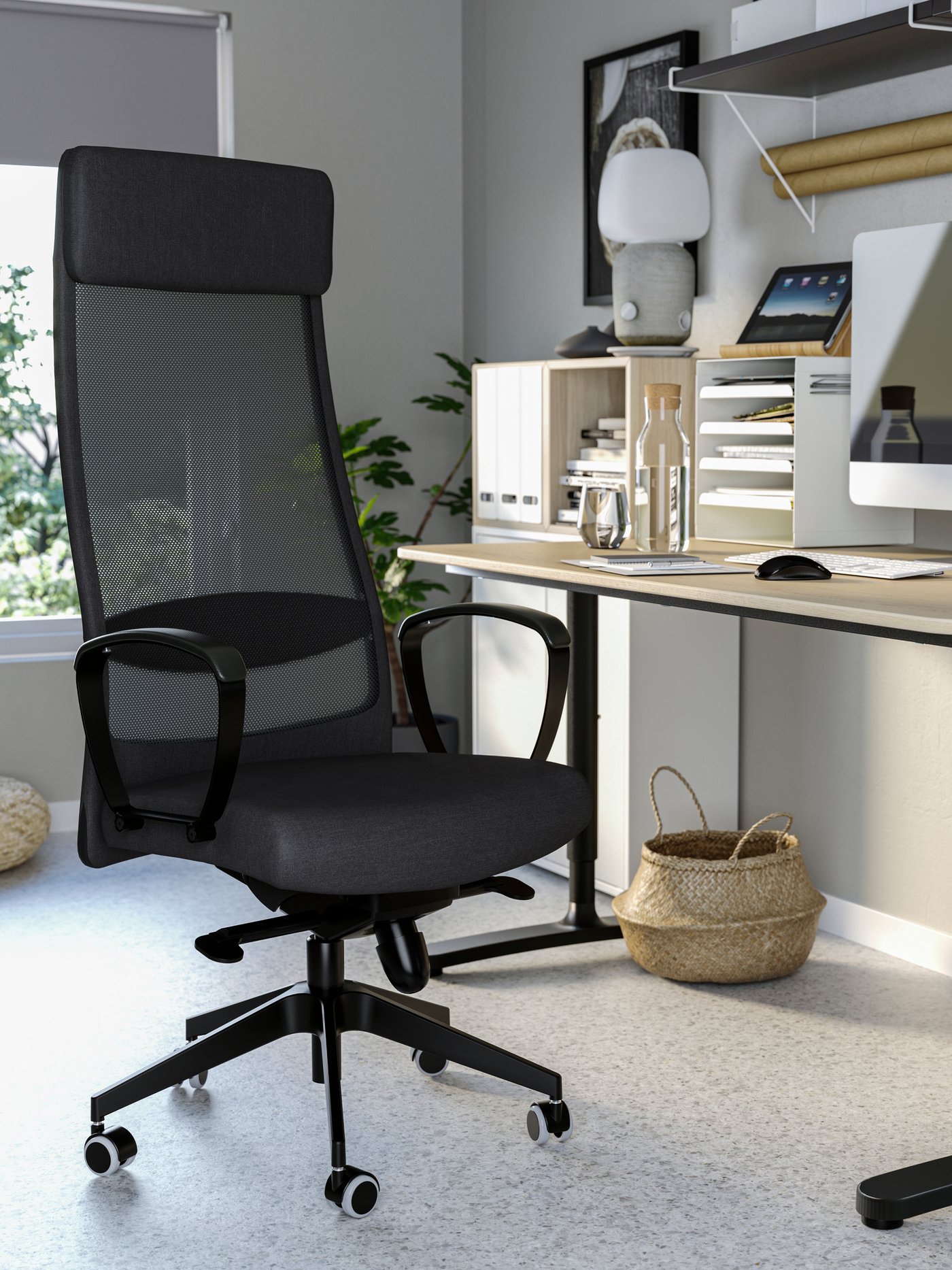A Vissle dark grey MARKUS office chair