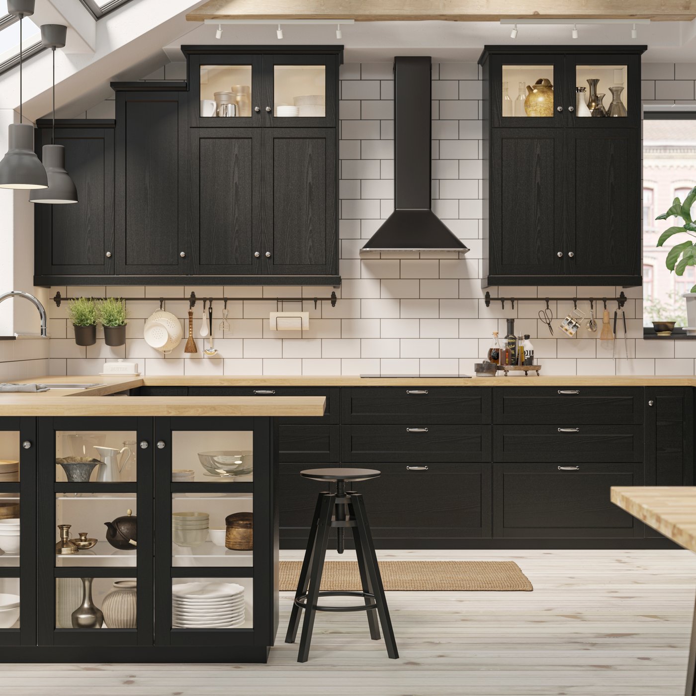 A natural LOHALS rug, flatwoven