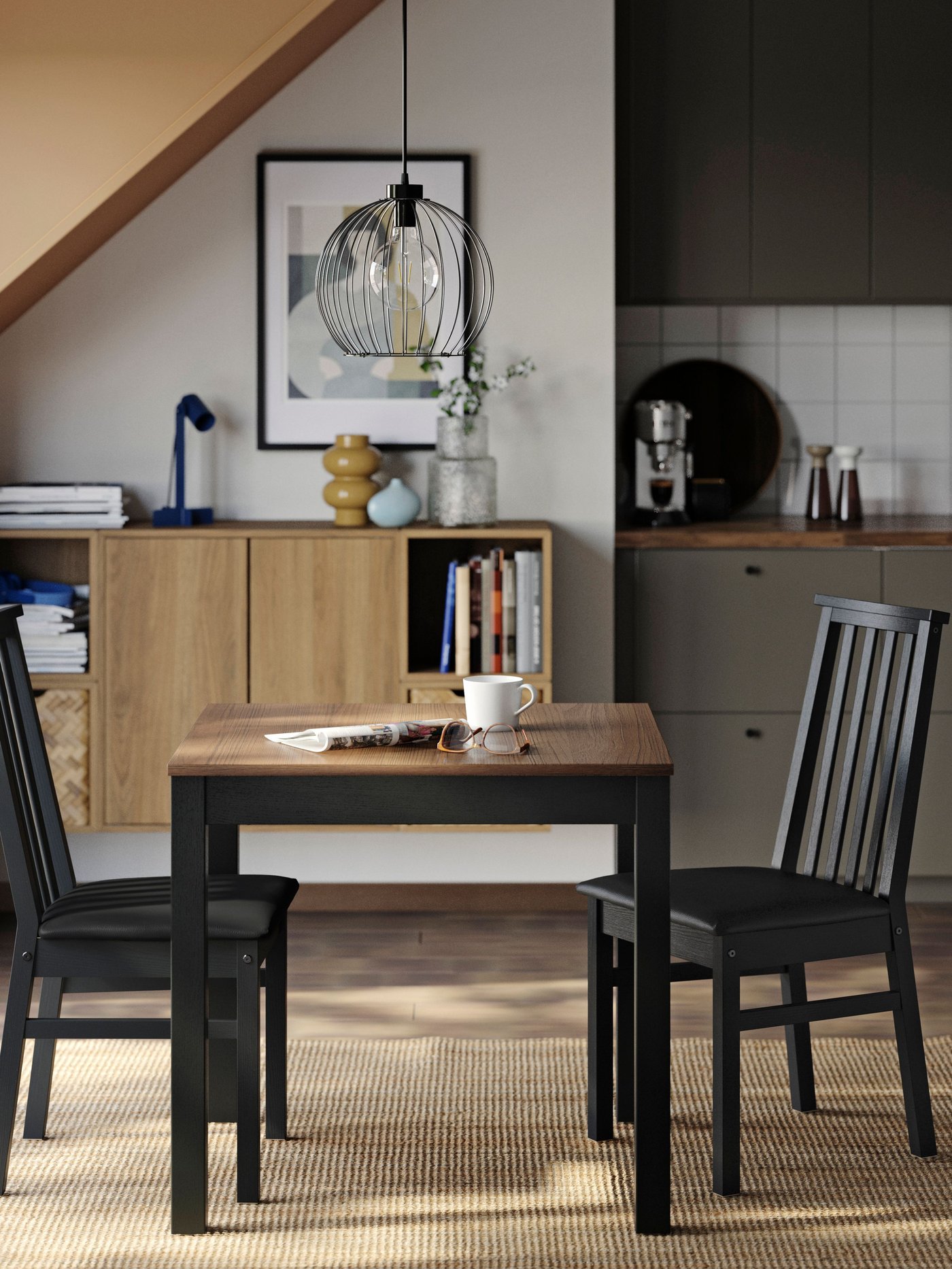 A black/Bomstad black ÅLHULT chair