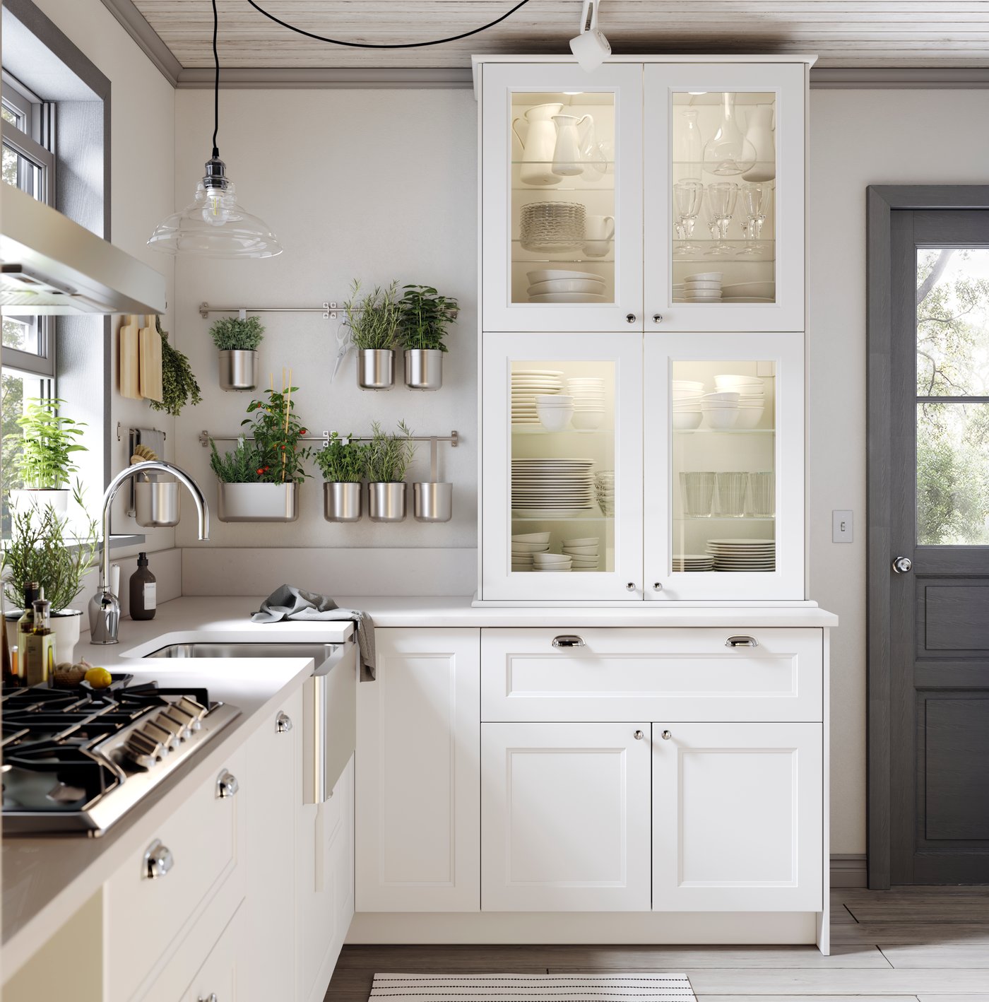 A white kitchen with AXSTAD fronts.