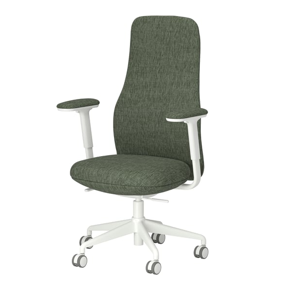 A Letafors grey-green/white GRÖNFJÄLL office chair with armrests