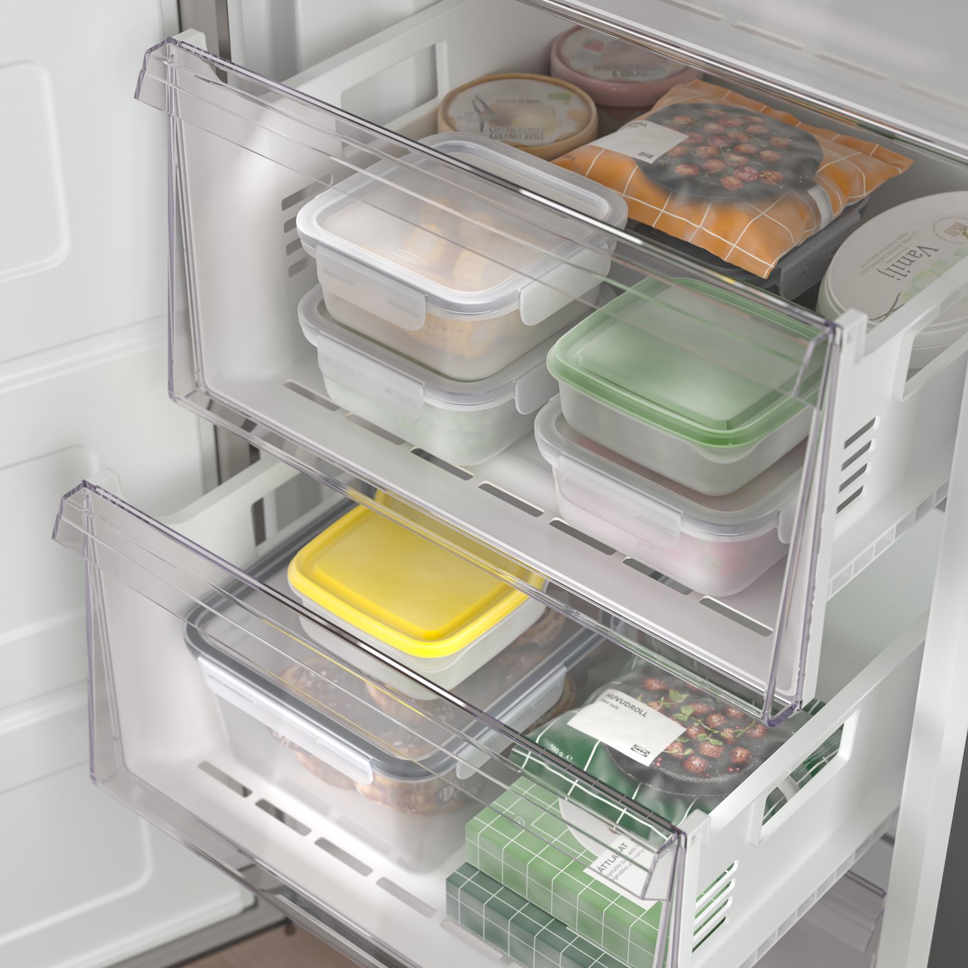 Ein IKEA 500 freistehender/weißer TYNNERÅS Gefrierschrank