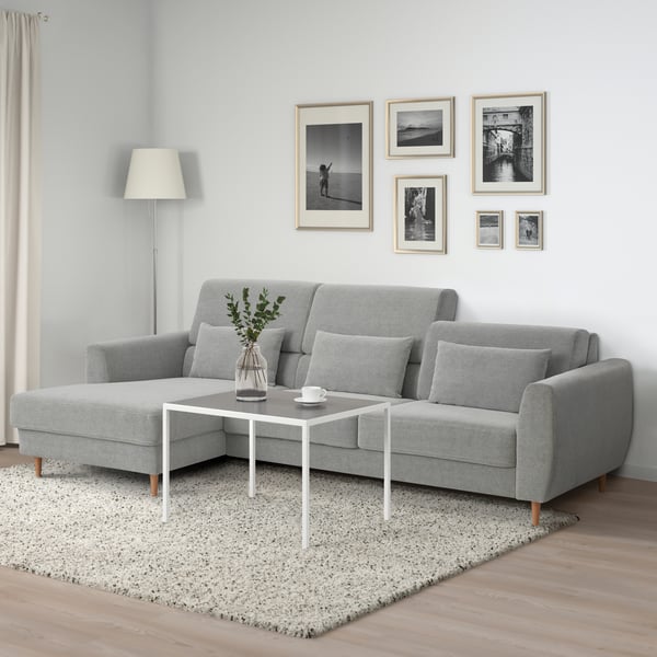 A with chaise longue, right/Tallmyra white/black SLATORP 3-seat sofa