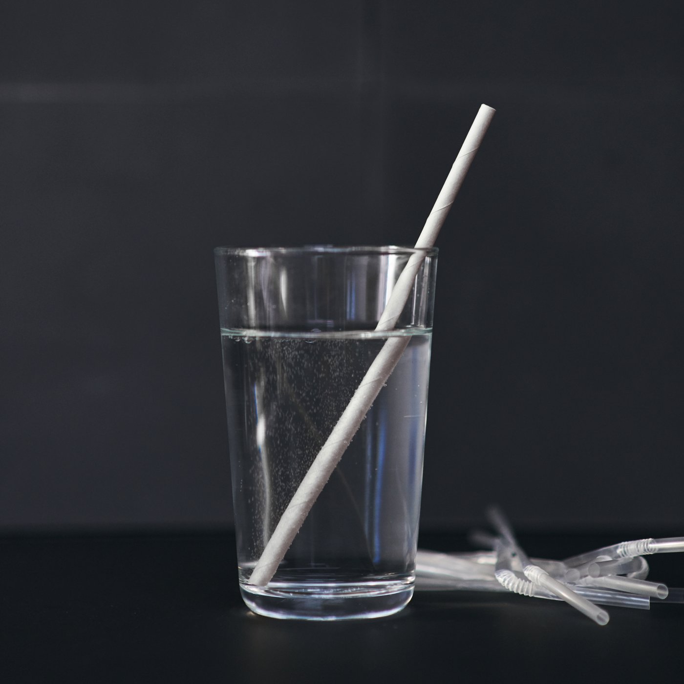 A clear glass IKEA 365+ glass in the dining room