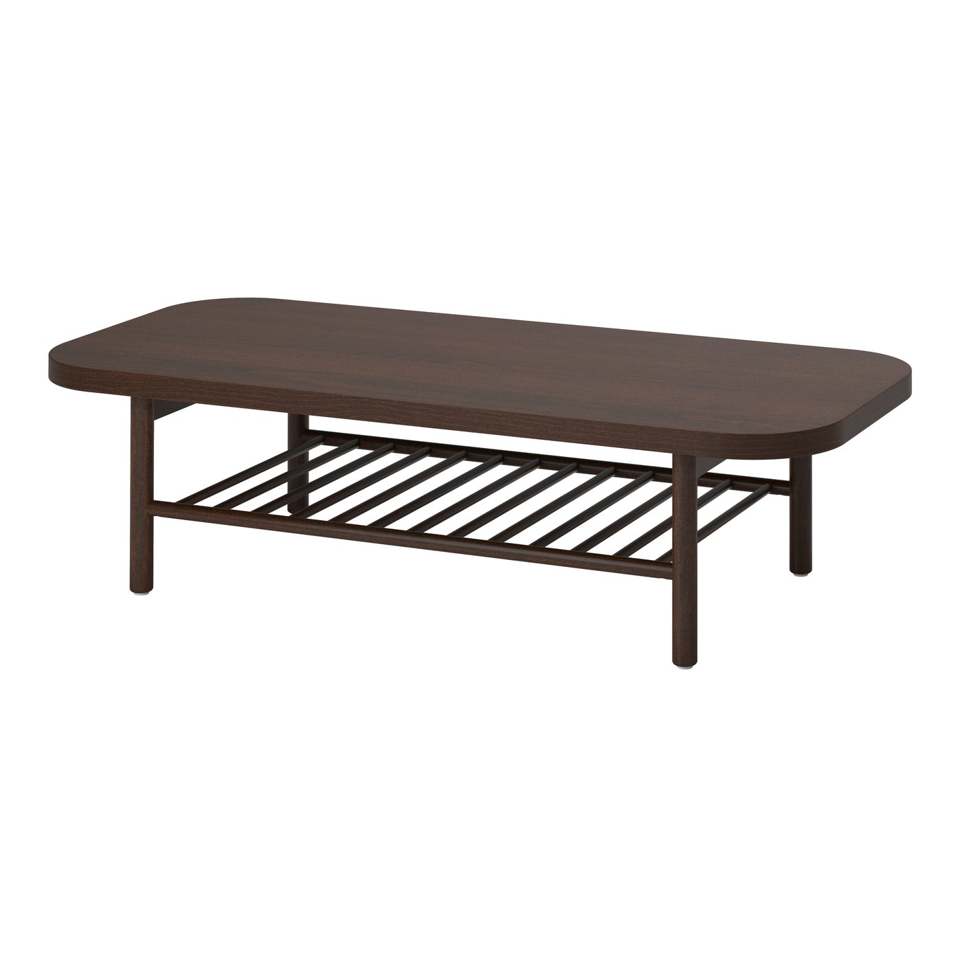 IKEA LISTERBY soffbord, mörkbrun bokfaner, 140x60 cm