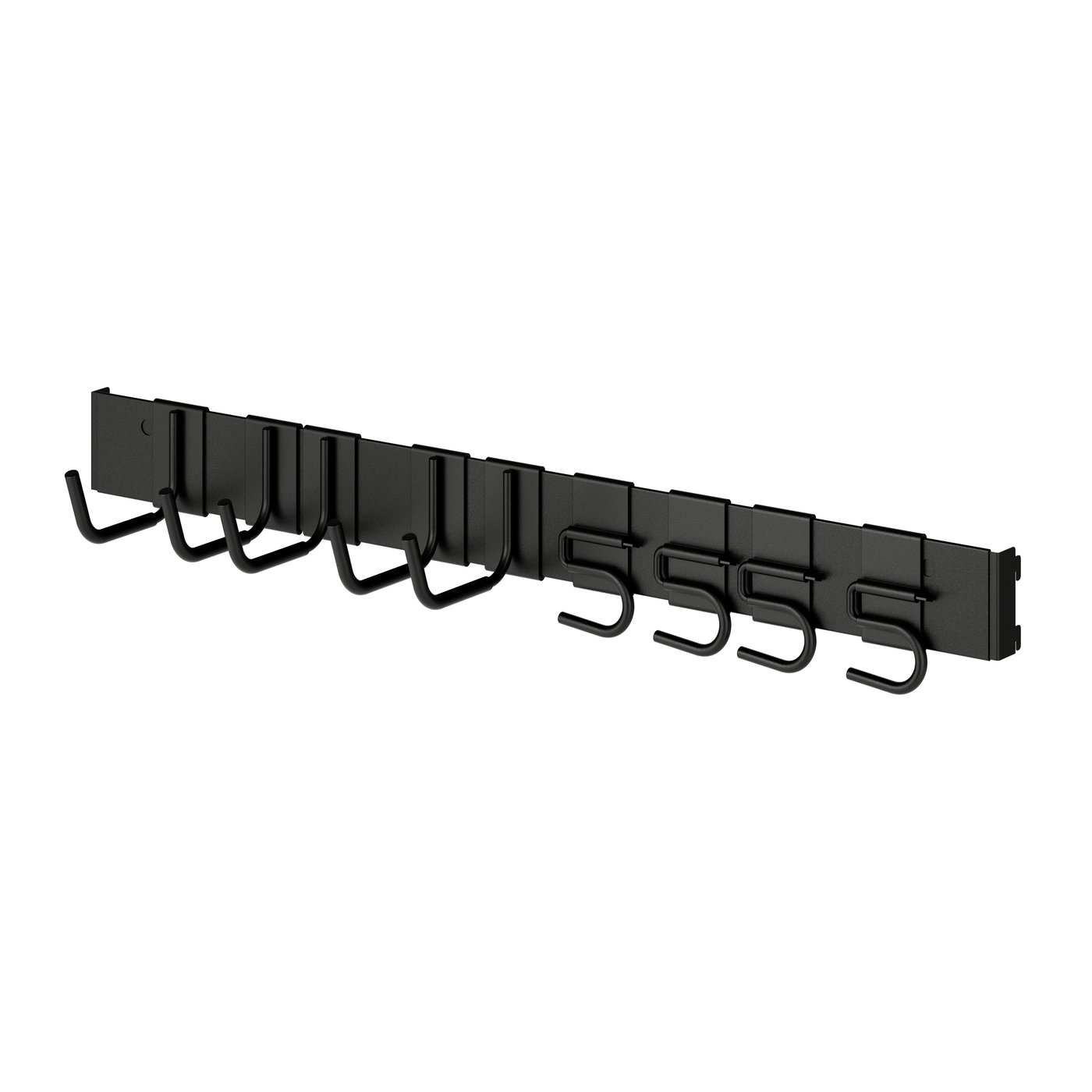 IKEA BROR skena med krokar, svart