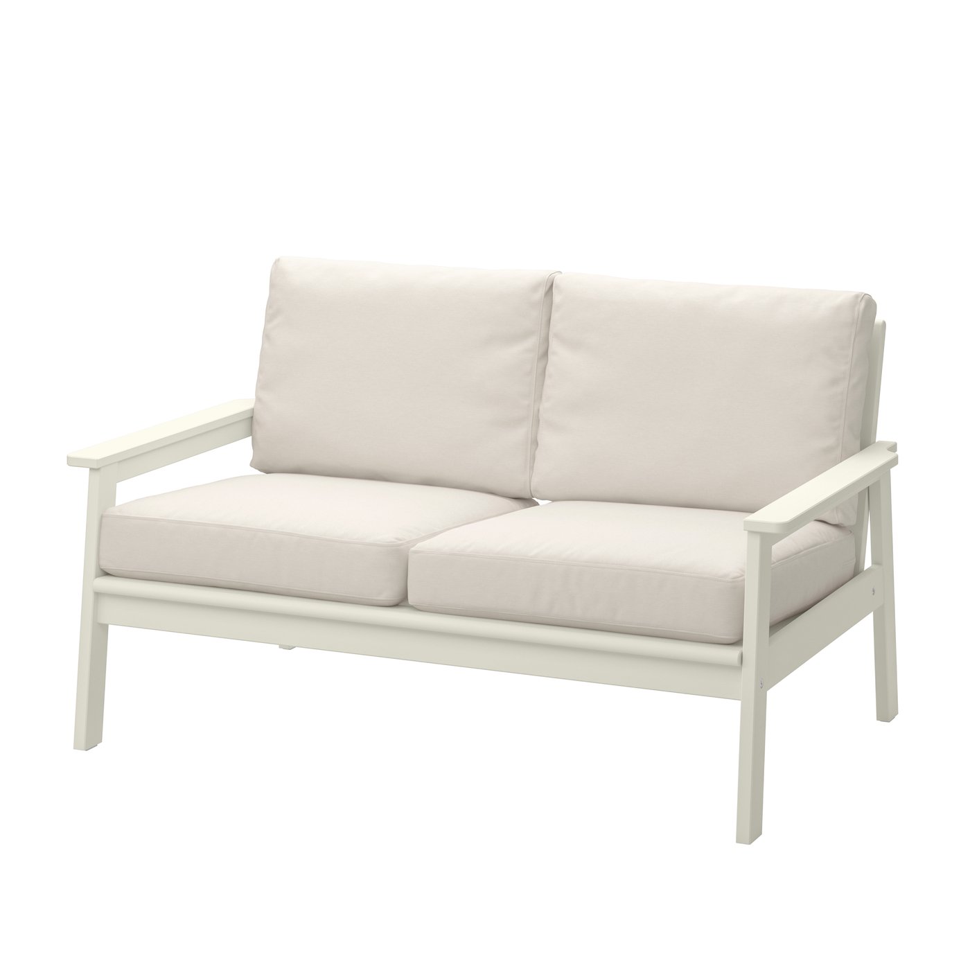 IKEA - BONDHOLMEN 2:n istuttava sohva ulkokäyttöön, valkoinen/beige/Frösön/Duvholmen beige
