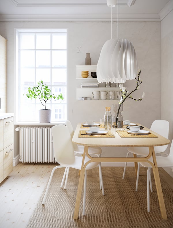 BOTKYRKA shelf on a minimilast kitchen and dining room.