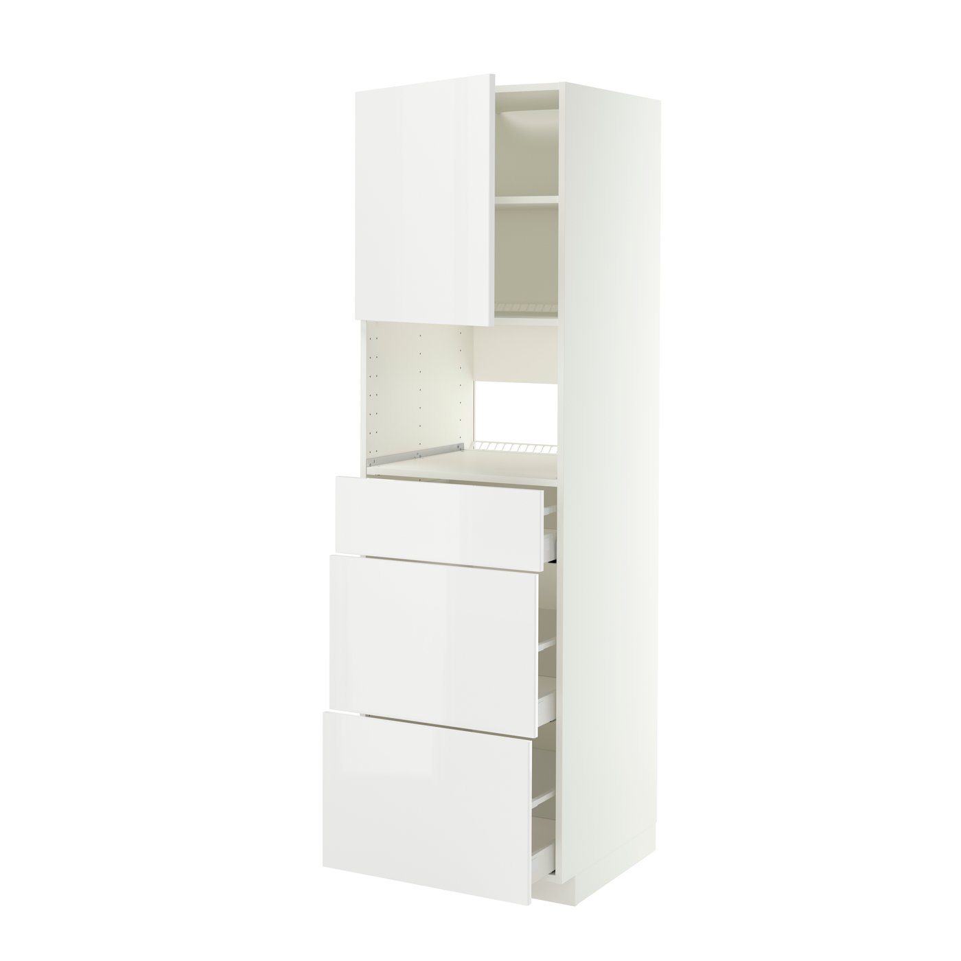 IKEA METOD / MAXIMERA högskåp för inbyggda vitvaror, vit/ringhult vit, 60x60x200 cm