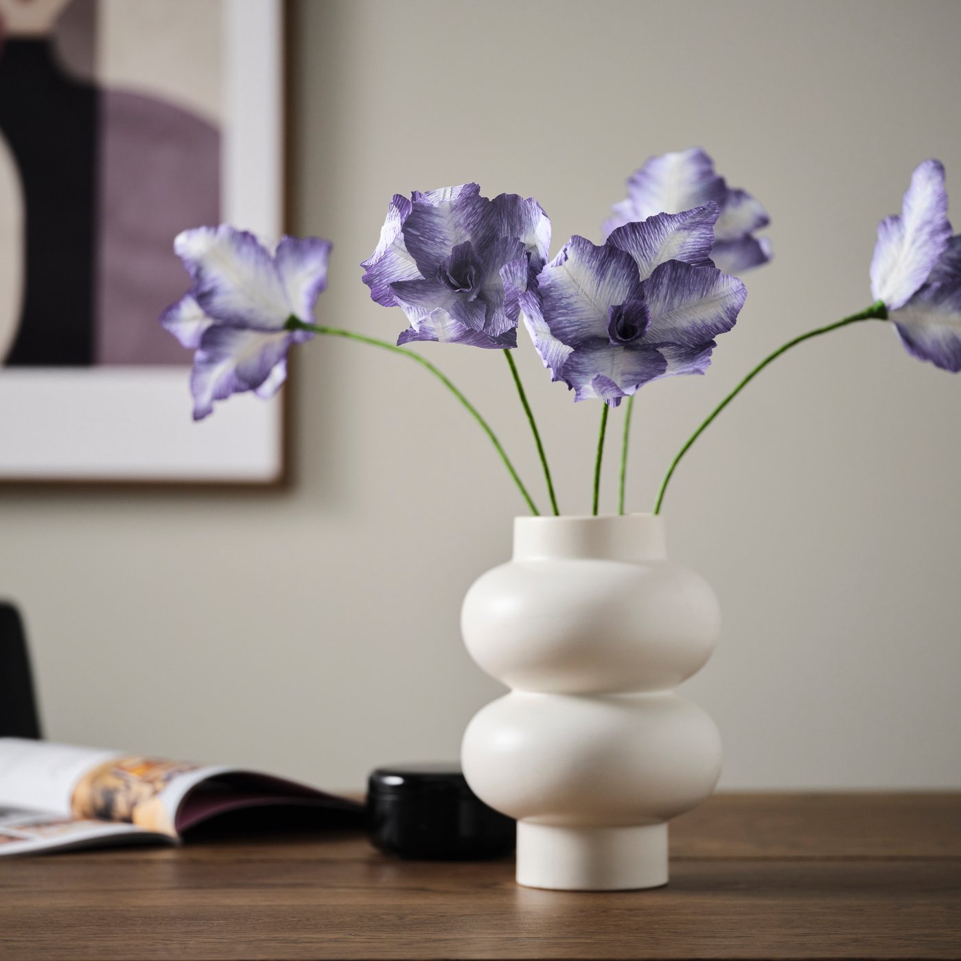 GULDSPETT Artificial flower, paper/iris blue