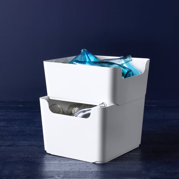 Белый мусорный контейнер для сортировки отходов PLUGGIS