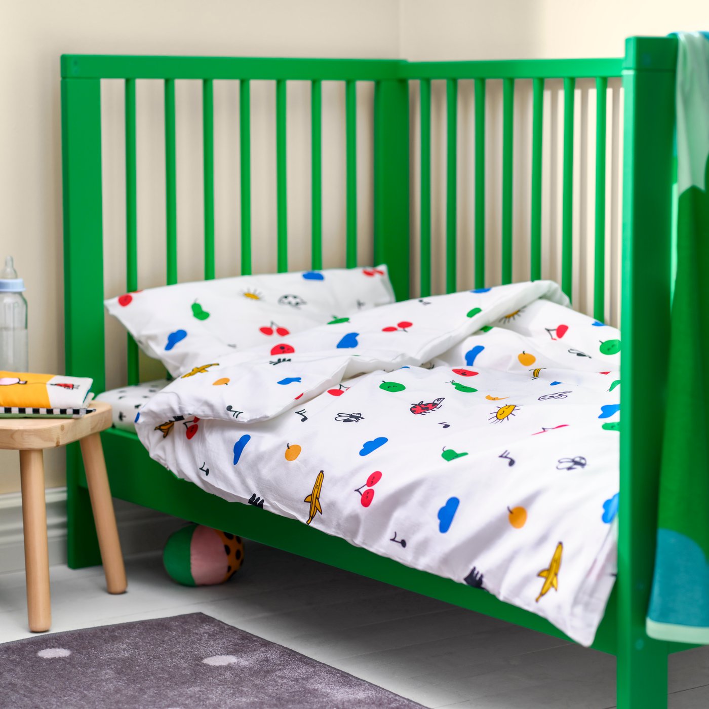 A multicolour GRÖNFINK duvet cover 1 pillowcase for cot