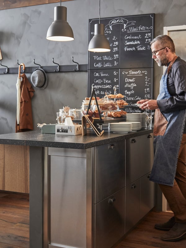 A bamboo veneer VIVALLA tablet stand in the kitchen