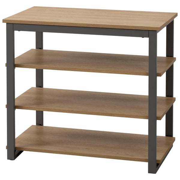 An anthracite/oak TRÄKUMLA console table in the NA