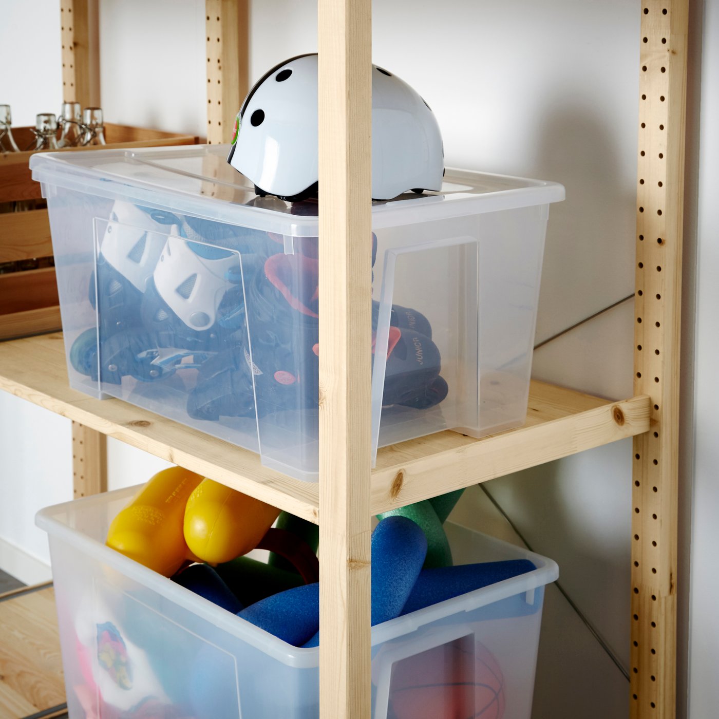 Winter gear in boxes