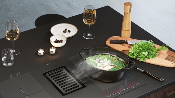 Un plan de travail sur mesure EKBACKEN anthracite/laminé mat