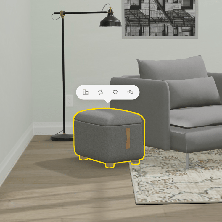 ※モンキー　IKEAのファブリックオットマン モンキー IKEAのファブリックオットマン オットマン・ソファ足