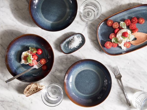 A blue GLADELIG deep plate