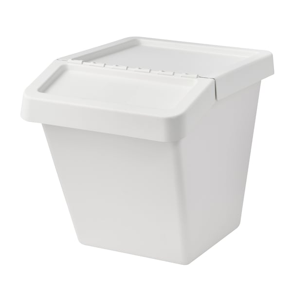 A white SORTERA waste sorting bin with lid