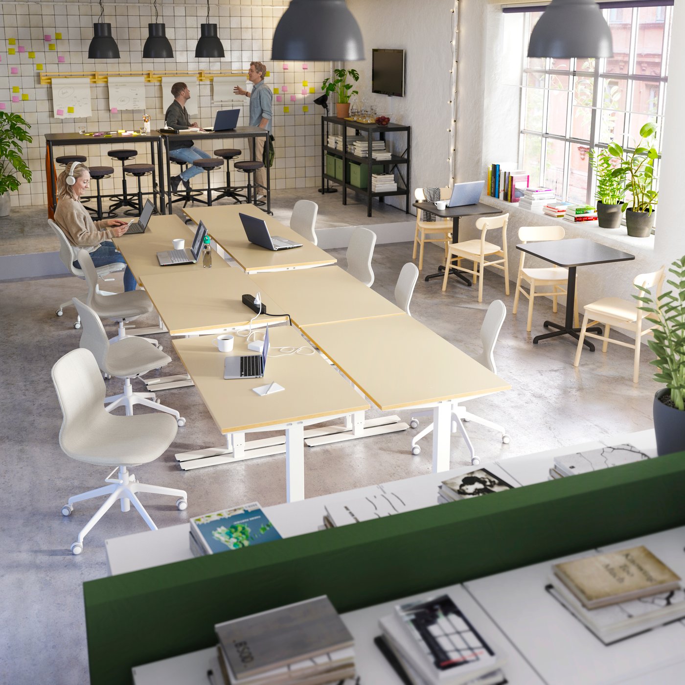 A birch RÖNNINGE chair in an office designed by IKEA for Business