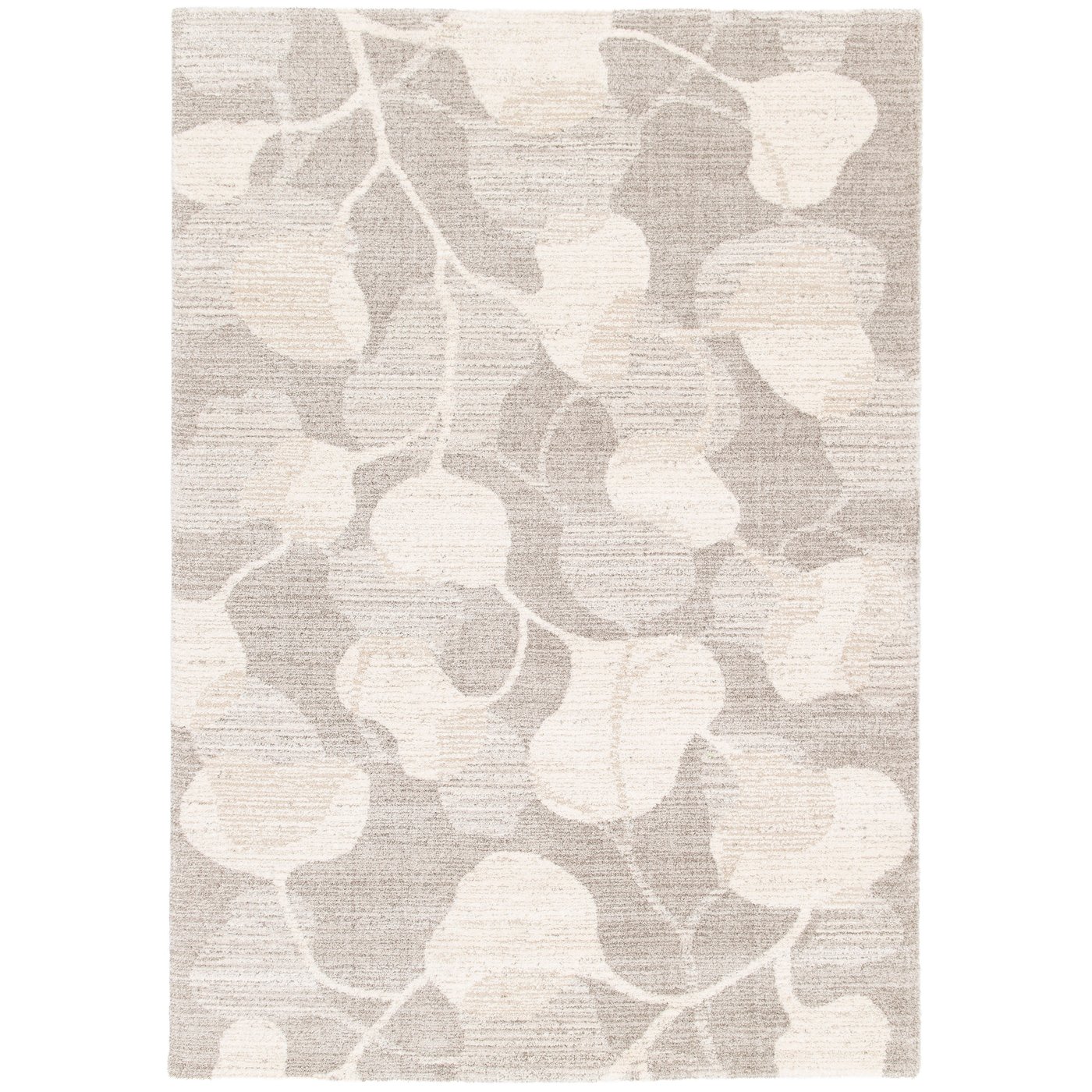 IKEA ÄLSKEGRAS matta, kort lugg, grå beige/bladmönster, 160x230 cm
