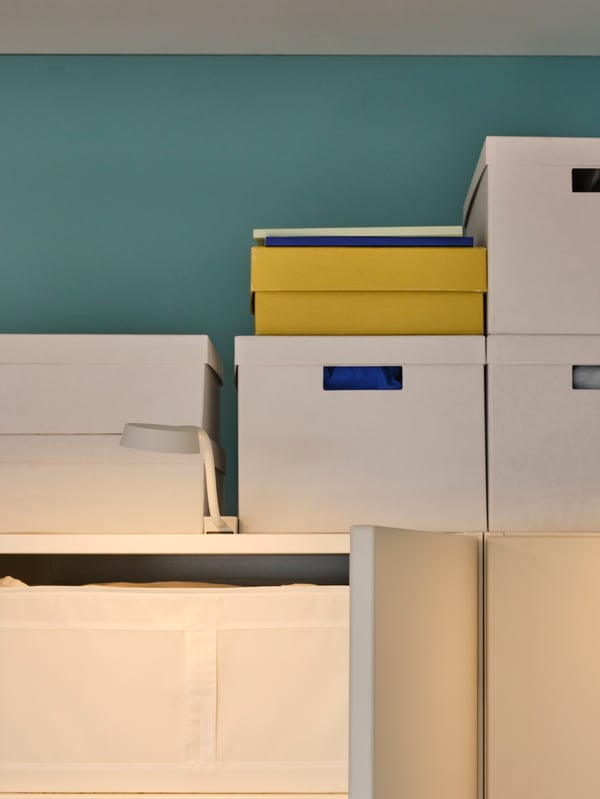 A white/dimmable YTBERG cabinet lighting in the bedroom