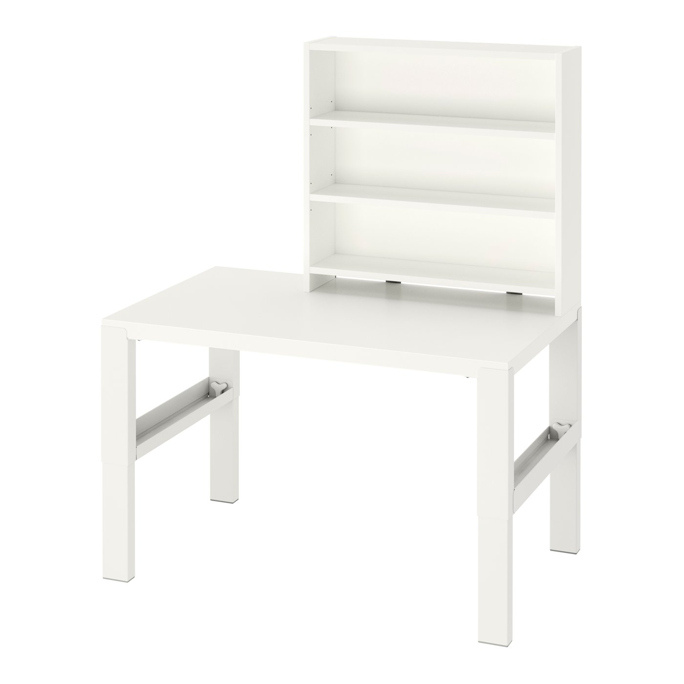 IKEA - PÅHL työpöytä + hylly, säädettävä korkeus valkoinen
