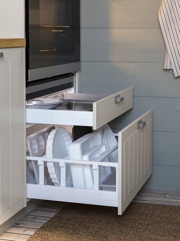Rangements sous four cuisine beige STENSUND