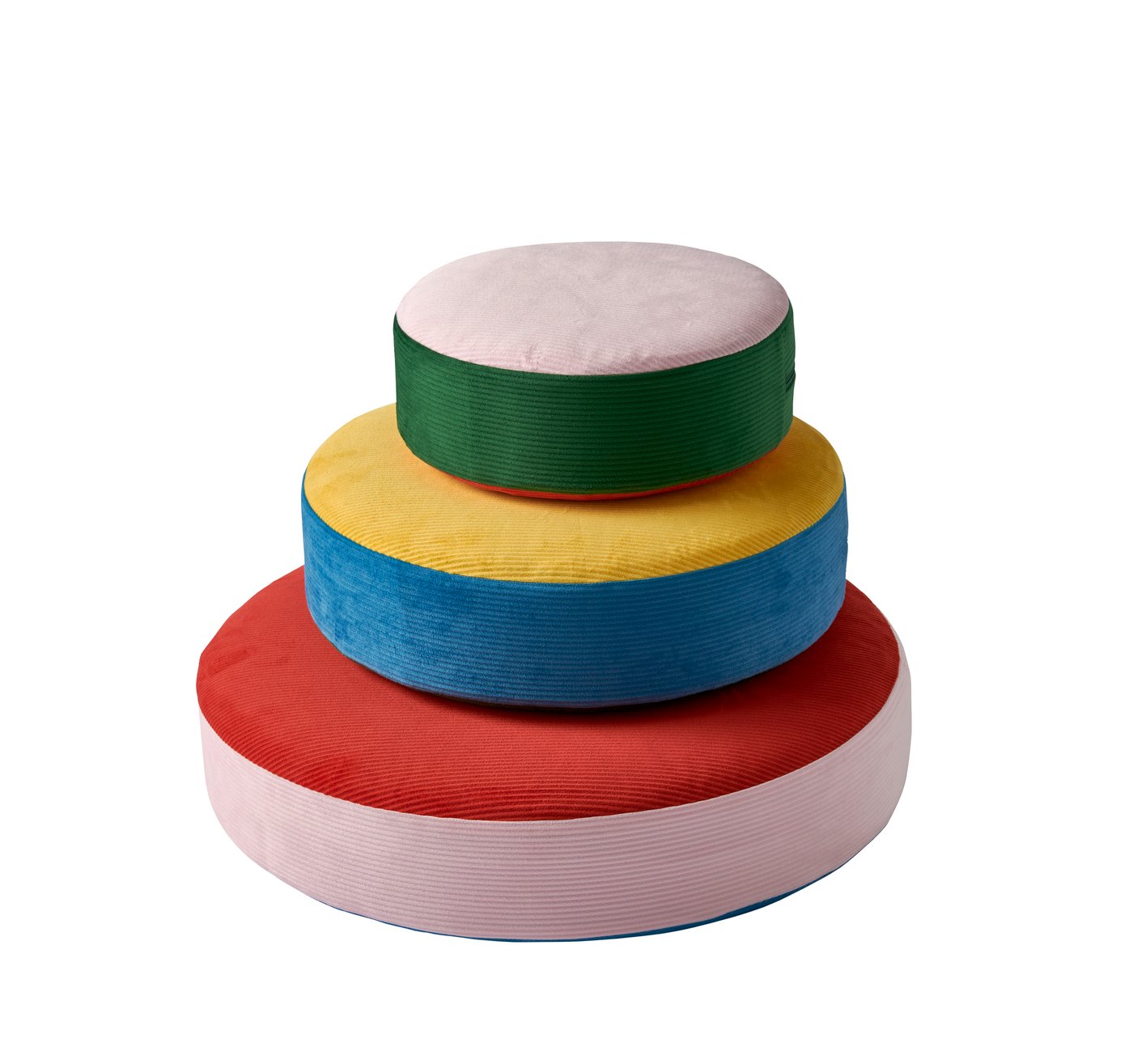 IKEA GREJSIMOJS golvkudde, set om 3, staplingsbar/flerfärgad