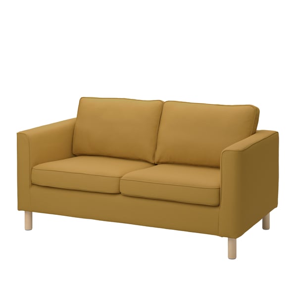 A Vissle yellow-brown PÄRUP 2-seat sofa