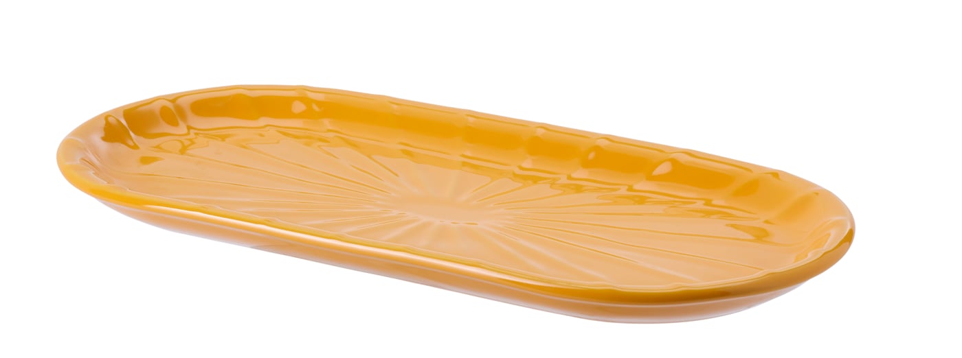 IKEA KOPPARBJÖRK dekorationsfat, klargul, 16x33 cm