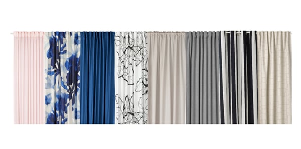A pink/with heading tape STENFRÖ sheer curtains, 1 pair