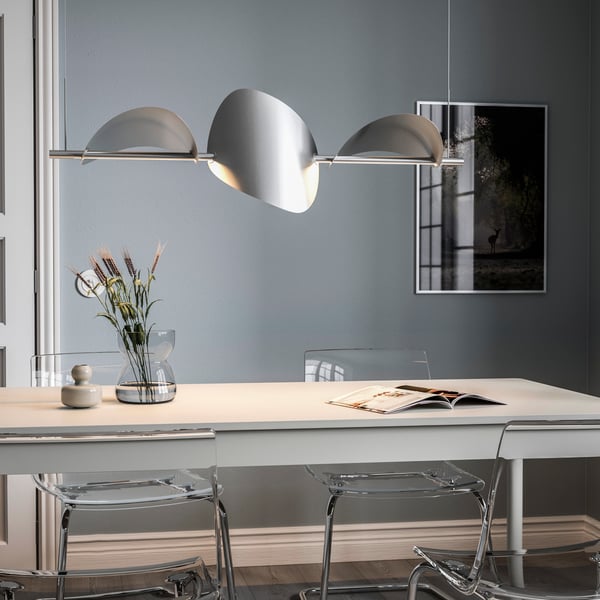 En dæmpbar/mat aluminium BACKSTÖRN LED pendellampe