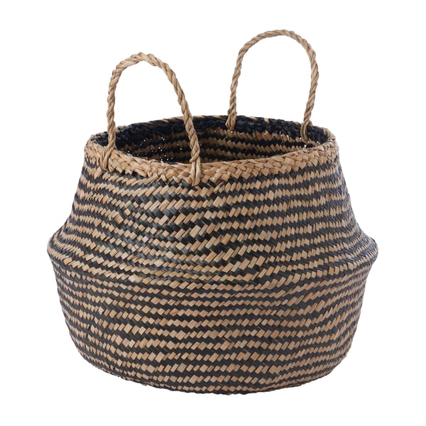 A seagrass/black KRALLIG basket