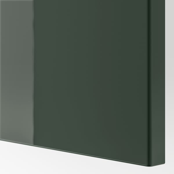 Une porte SELSVIKEN vert olive foncé très brillant