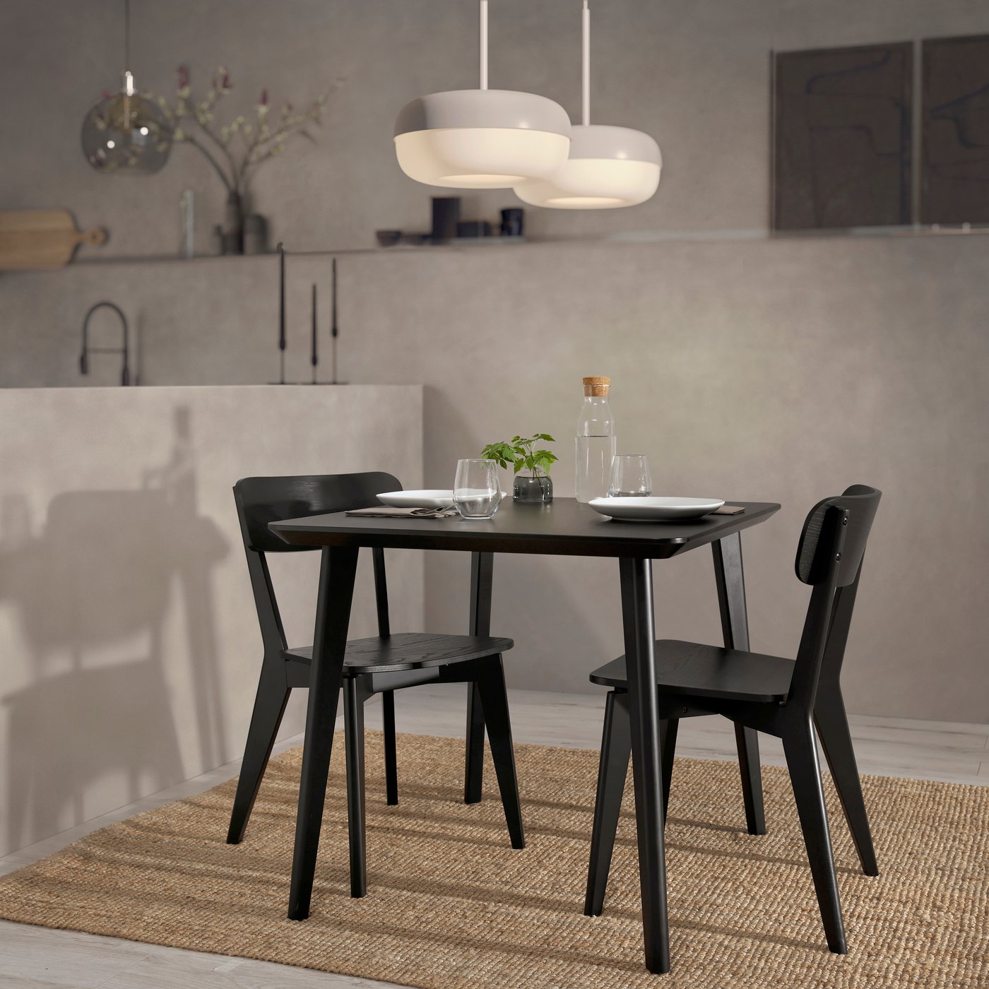 A black/ash veneer LISABO table