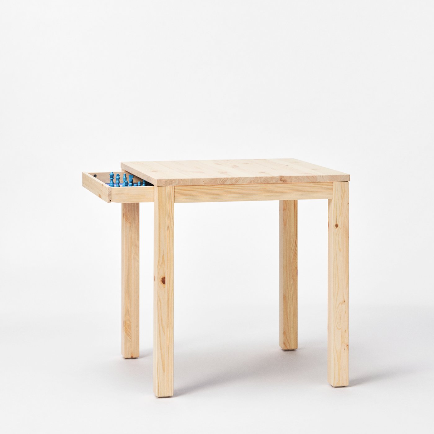 A pine clear lacquered IKEA PS 2026 table with drawer