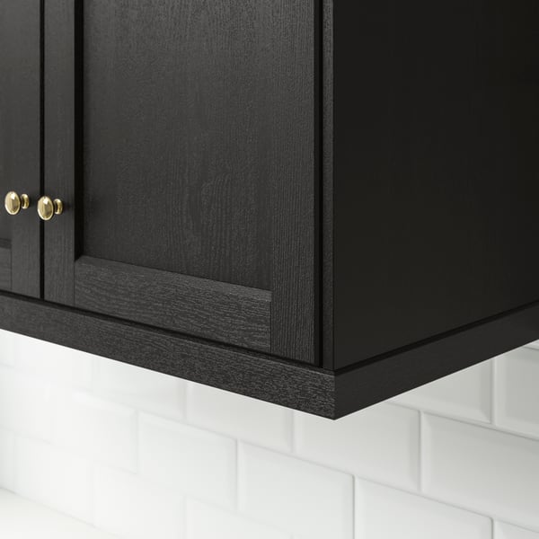 A black stained LERHYTTAN deco strip, contoured edge